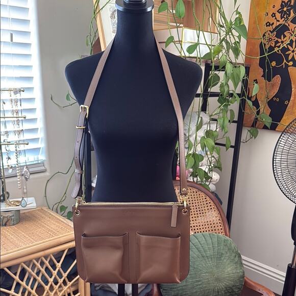 Marni Light Brown Dark Tan Bandoleer Double 2-in-1 Crossbody Bag - Picture 2 of 12